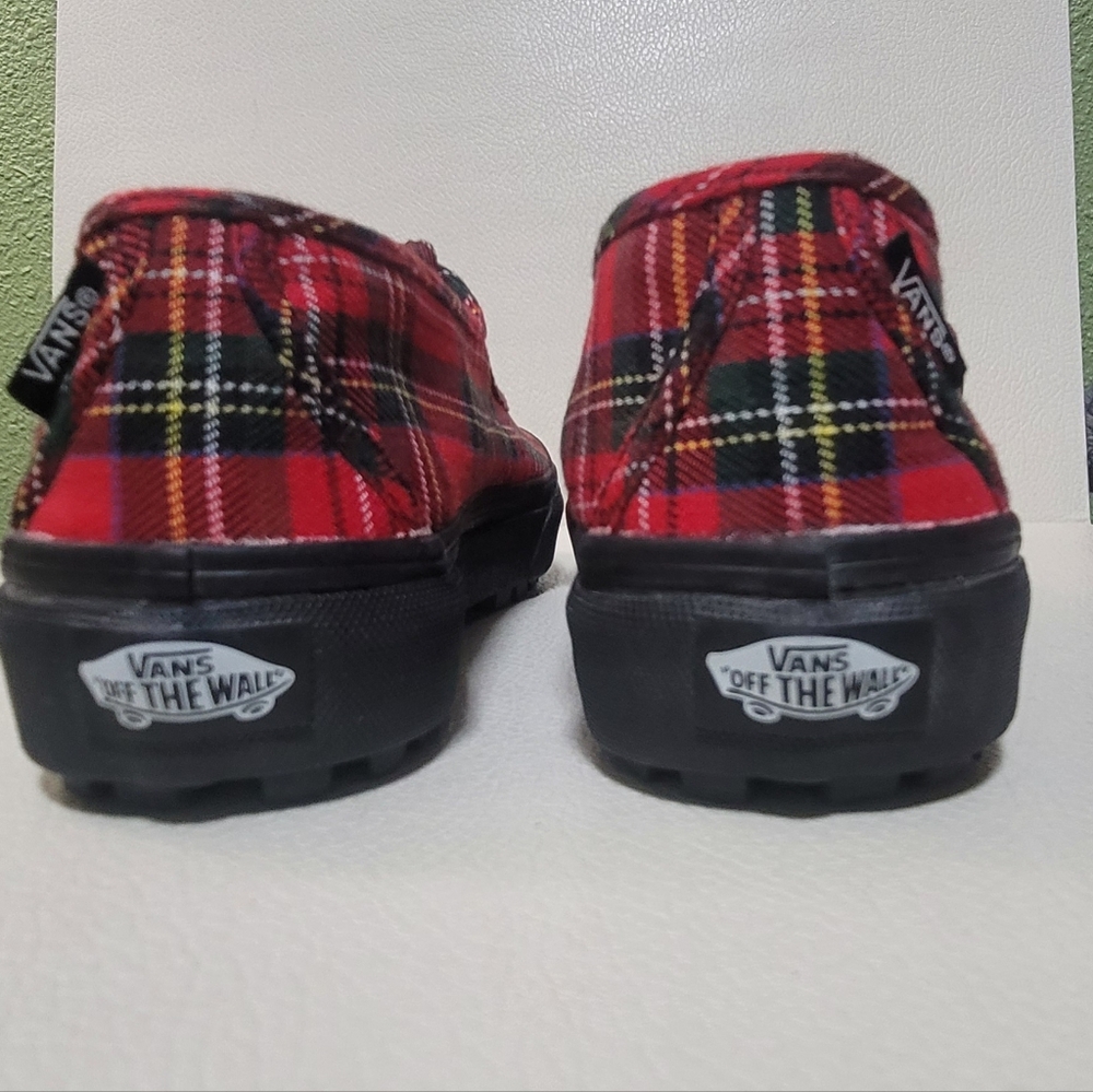 Vans Mary Jane Sneakers Red Tartan Plaid Sz 8 Style 93 - Picture 7 of 10